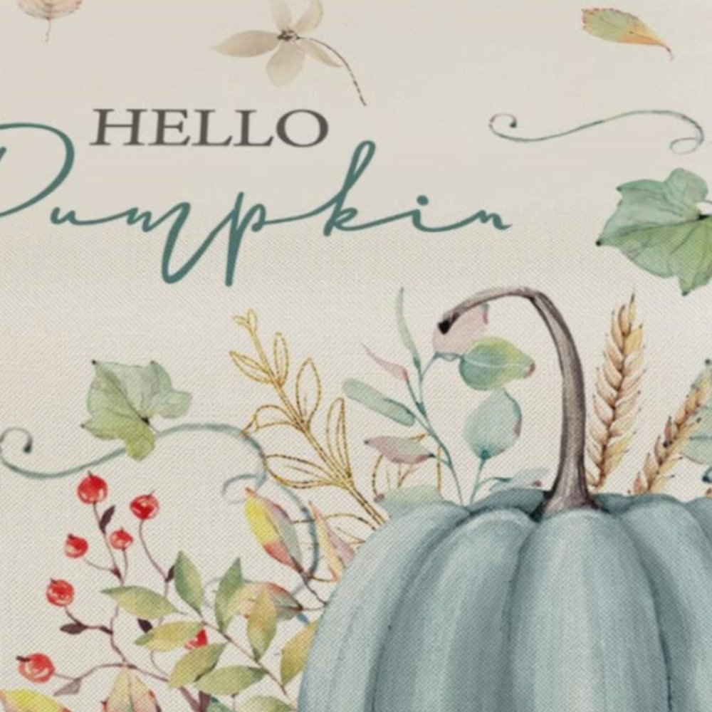 Pumpkin Table Runner Decorative Cloth Fall Cottage Decor Thanksgiving Decoration - Picture 3 of 8